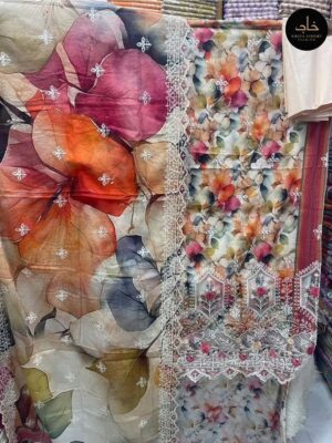Embroidered Floral Laser Cut