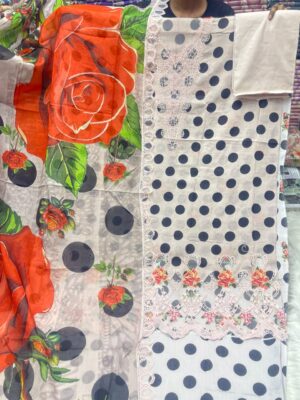 Premium Embroidered Cotton Suit