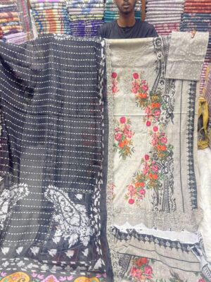 Premium Cotton Embroidered Suit