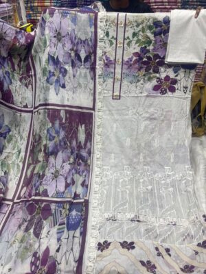 Premium Embroidered Cotton Suit